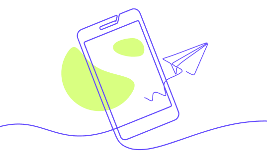 Smartphone and flying letter